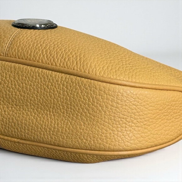 Authentic Dooney & Bourke Yellow Brown Leather Shoulder Hobo Bag - Picture 6 of 13